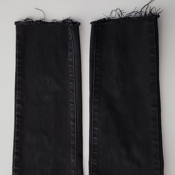 Levi's 721 Women's High Rise Skinny Black Denim Jeans Stretch Frayed Hem Size 26 - Picture 6 of 15